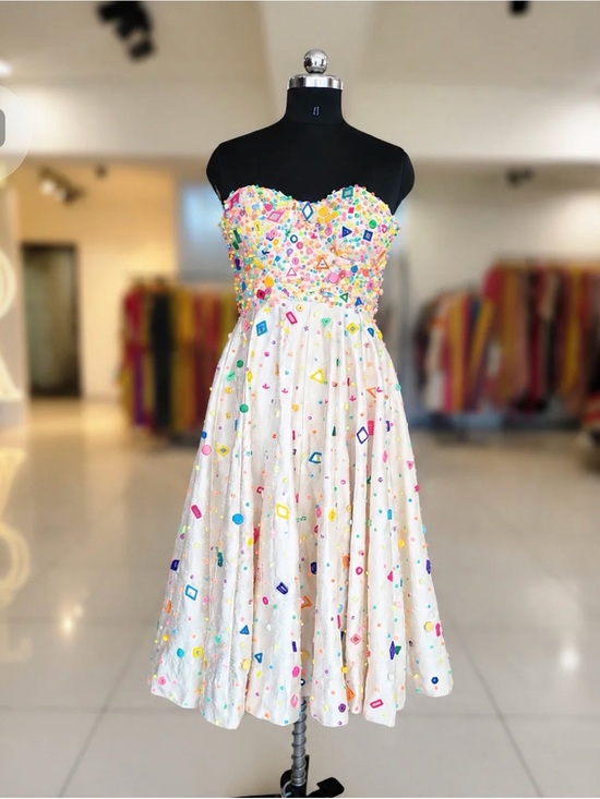 Anthropologie Dresses & Skirts - Anthropologie the outfit artisan White Midi Dress with Multicolor Embellishments
